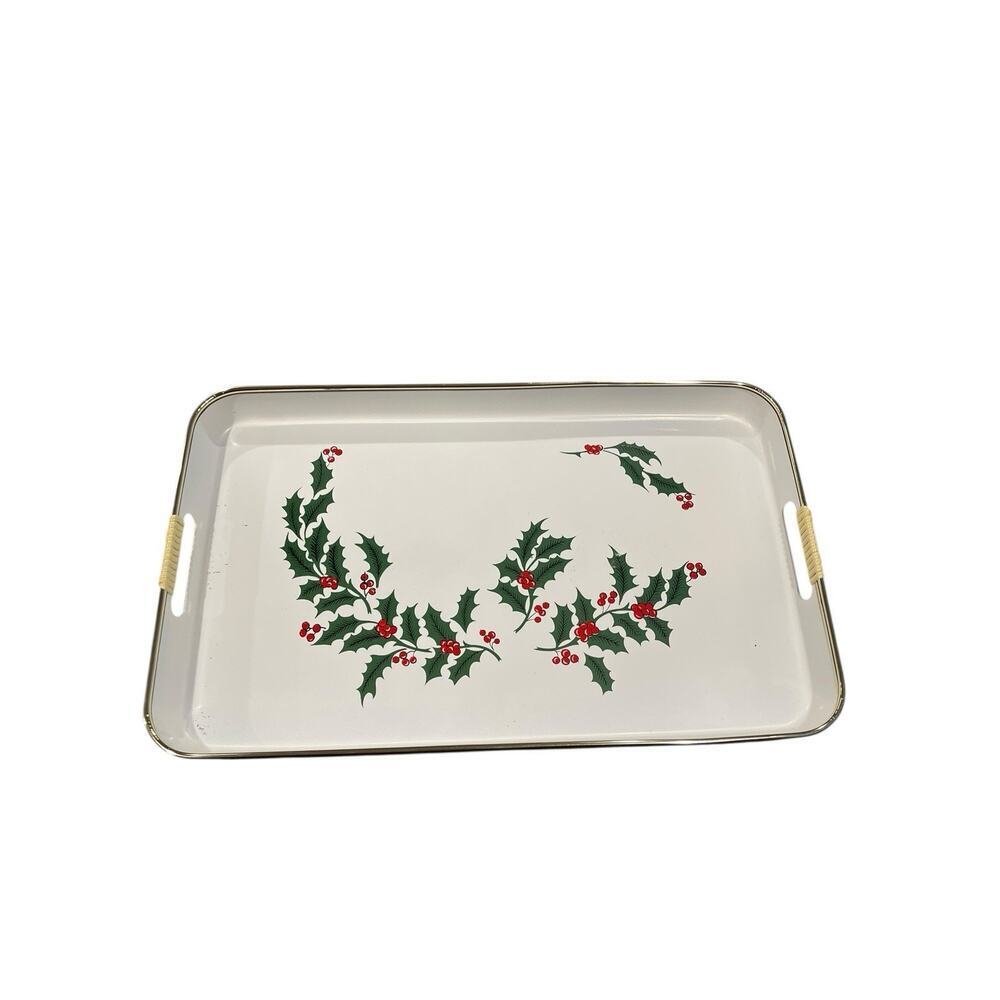 Vintage Holly Berries Serving Trays Set of 3 Nesting Holiday Trays Japanese - Picture 11 of 16